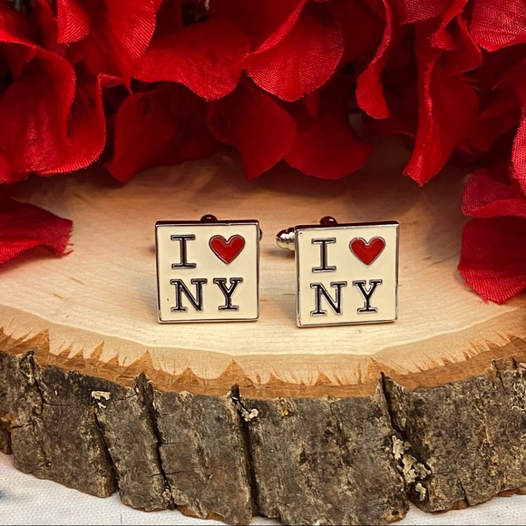 ‘I ❤️ NY’ I Love New York Square Cufflinks - Picture 6 of 16